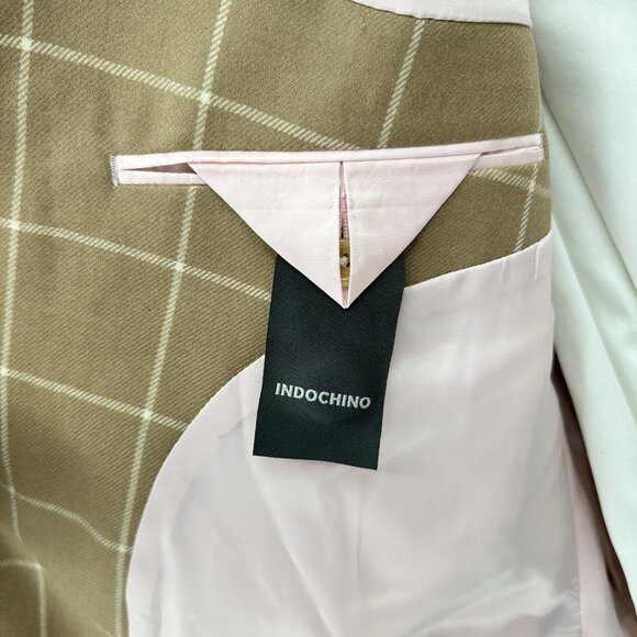 NEW INDOCHINO jacket blazer sport coat windopane plaid custom extra long 52XL - Picture 11 of 12